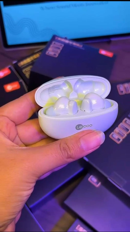 Lecoo E5 – TWS Wireless Bluetooth Earbuds (Mint Green)40mAh Earbuds • 320mAh Charging Case • Deep Bass • Clear Calls • Compact Premium Design