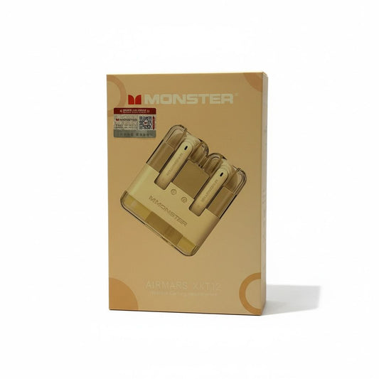 Monster Airmars XKT12 – Wireless Gaming Headphones Ivory Edition Low-Latency Gaming • 24-Hour Playtime • Transparent PC Case