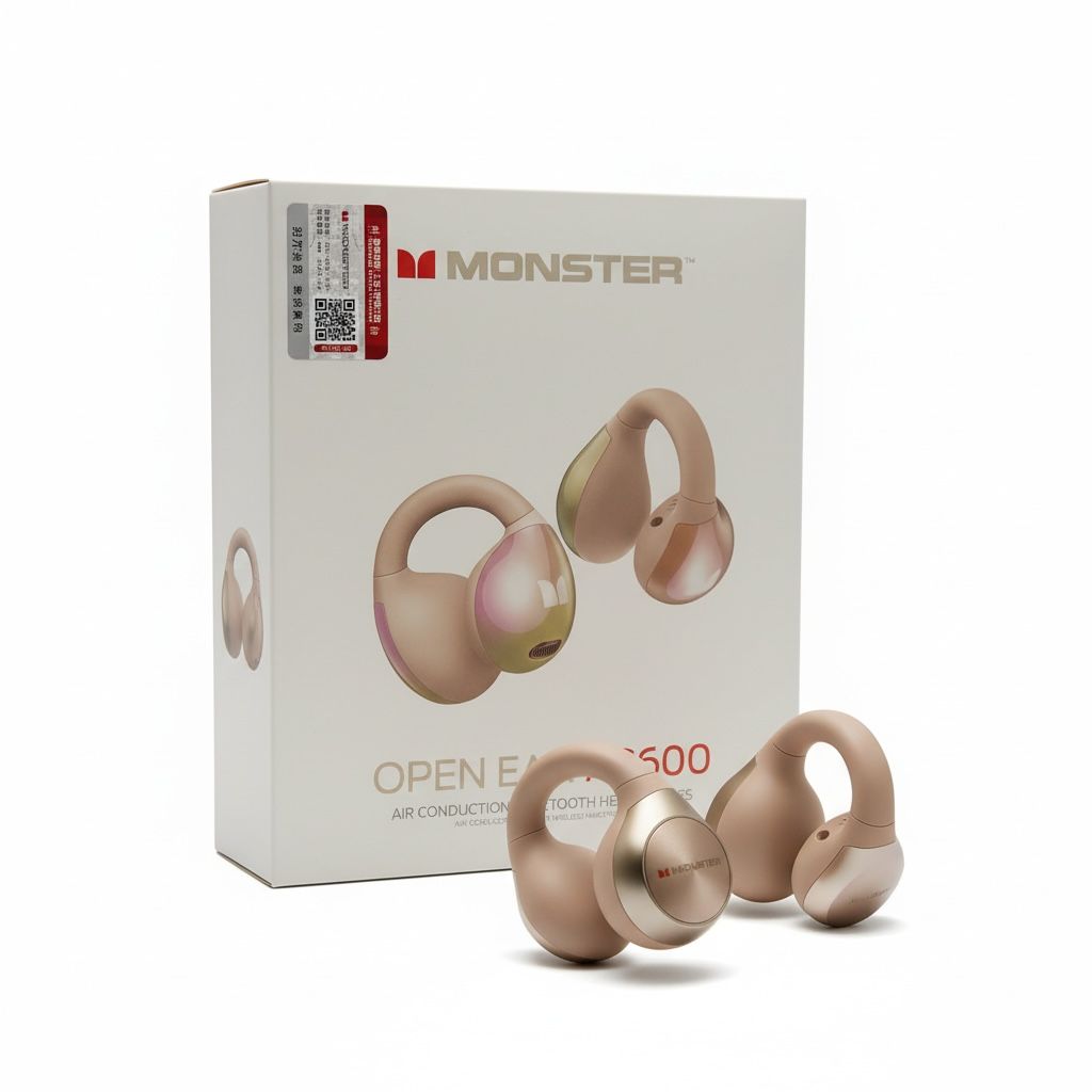 Monster Open Ear AC600 – Air Conduction Bluetooth Headphones Open-Ear Design • 7+14 Hours Playtime • IPX5 Sweat-Resistant • Clear Voice Calls