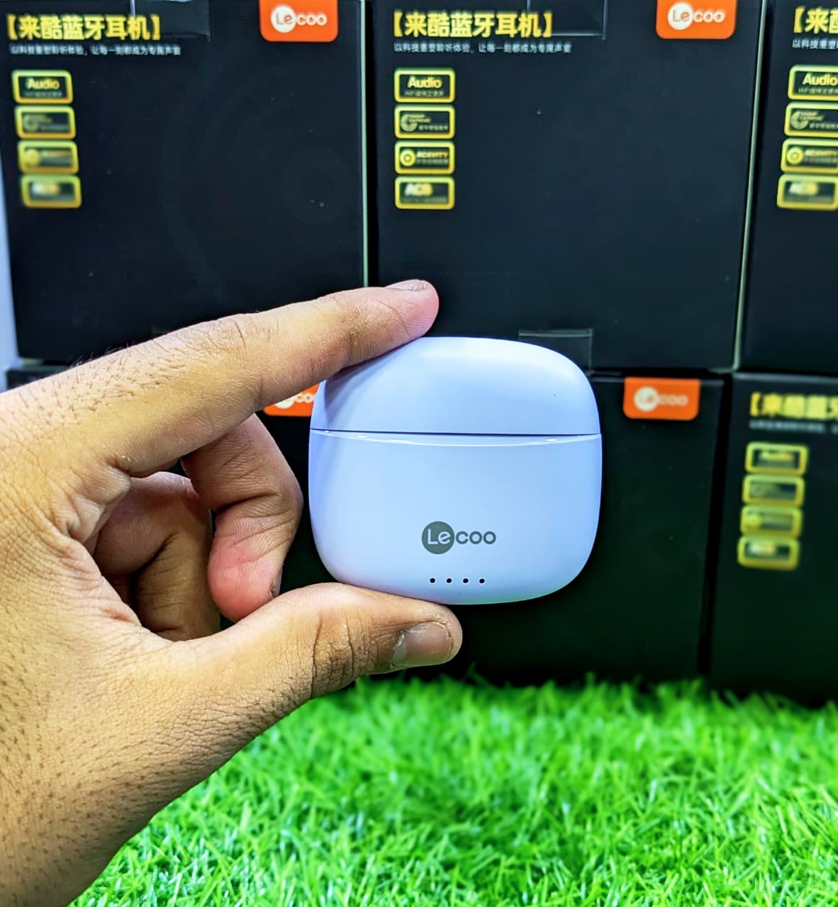 Lecoo E1 – TWS Wireless Bluetooth Earbuds (Lavender Purple) 30mAh Earbuds • 300mAh Charging Case • Deep Bass • Clear Calls • Ultra-Light Semi-In-Ear Design