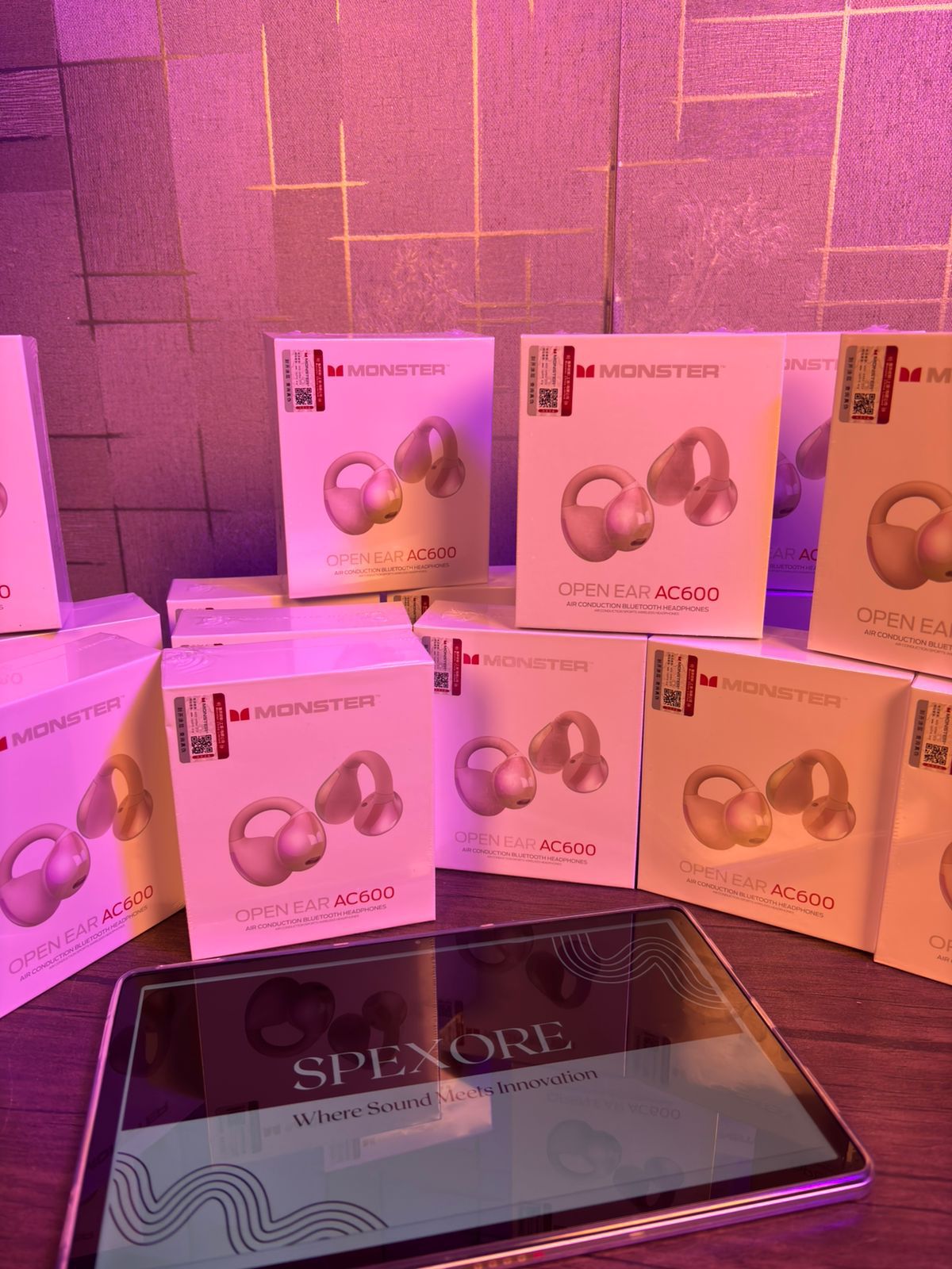 Monster Open Ear AC600 – Air Conduction Bluetooth Headphones Open-Ear Design • 7+14 Hours Playtime • IPX5 Sweat-Resistant • Clear Voice Calls