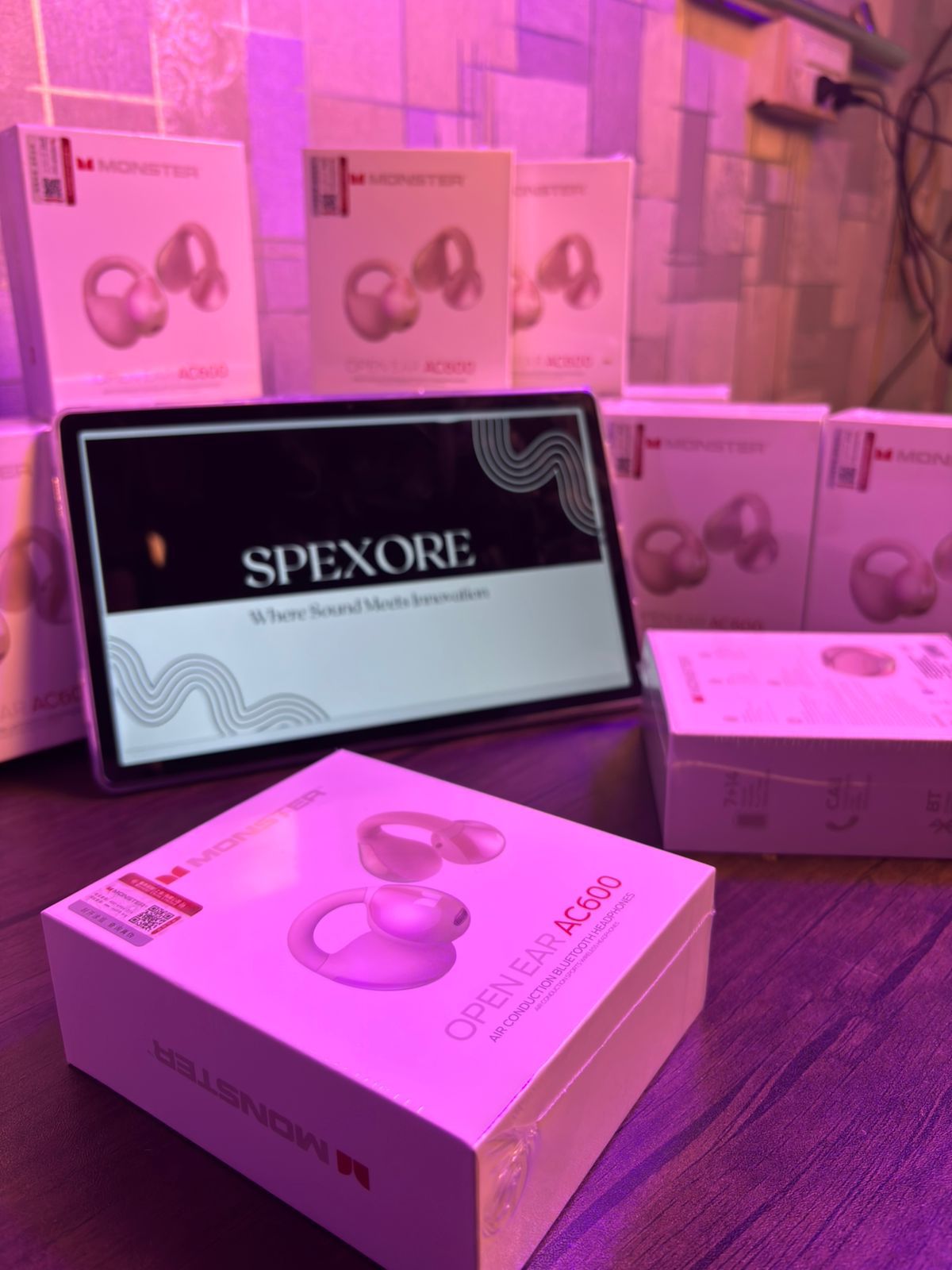 Monster Open Ear AC600 – Air Conduction Bluetooth Headphones Open-Ear Design • 7+14 Hours Playtime • IPX5 Sweat-Resistant • Clear Voice Calls