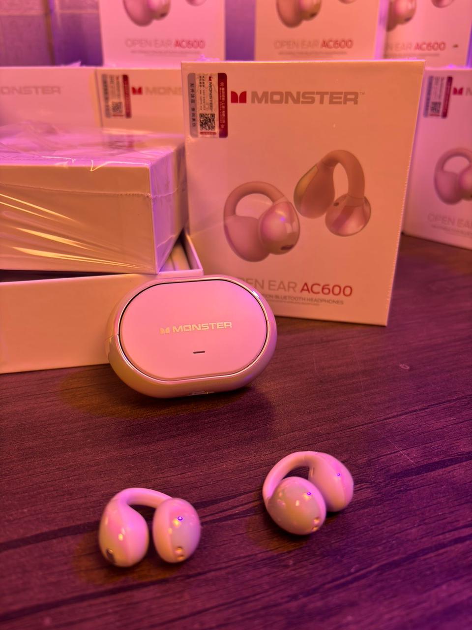 Monster Open Ear AC600 – Air Conduction Bluetooth Headphones Open-Ear Design • 7+14 Hours Playtime • IPX5 Sweat-Resistant • Clear Voice Calls