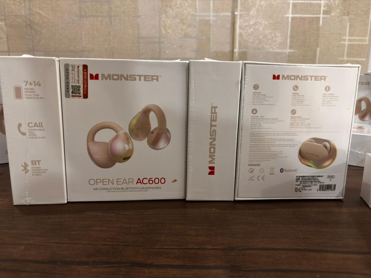 Monster Open Ear AC600 – Air Conduction Bluetooth Headphones Open-Ear Design • 7+14 Hours Playtime • IPX5 Sweat-Resistant • Clear Voice Calls